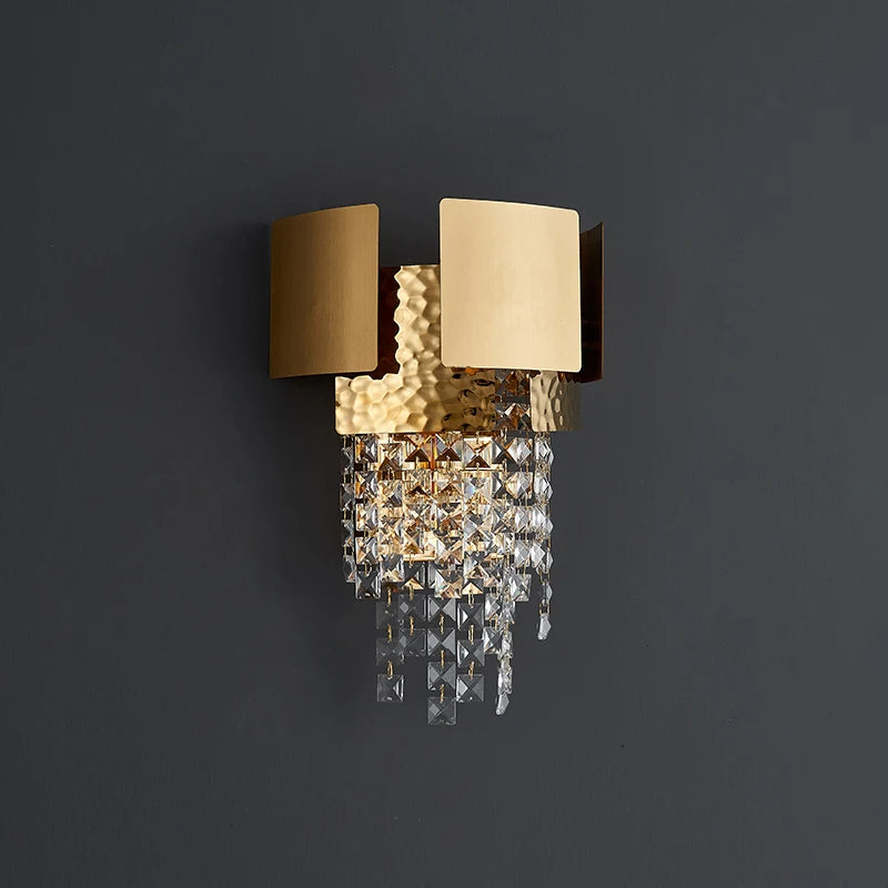 NAVIMC moderne applique en cristal pour chevet or applique murale LED appliques luminaires salon décor applique murale LED lumière en cristal - vue 3 sur 6