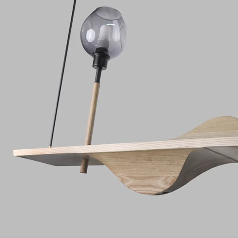 suspension en bois massif style moderne zen pour éclairage créatif - vue 4 sur 10