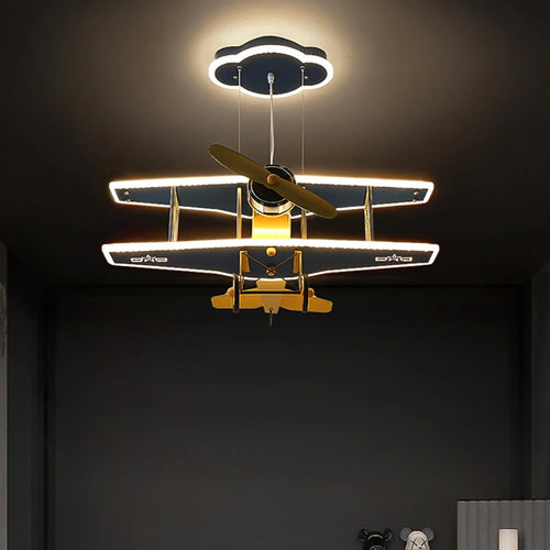 Lustre avion Chambre enfant moderne à LED - vue 5 sur 6