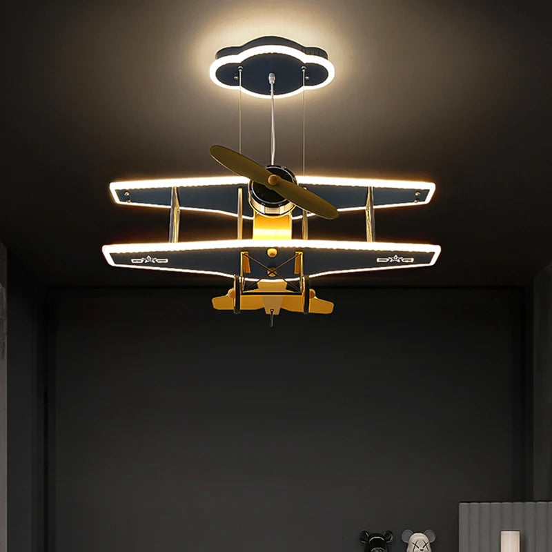 Lustre avion Chambre enfant moderne à LED - vue 4 sur 6
