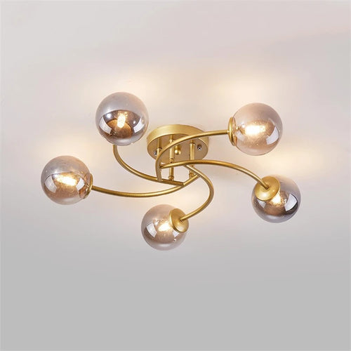plafonnier nordique simple en verre avec led moderne - vue 2 sur 12