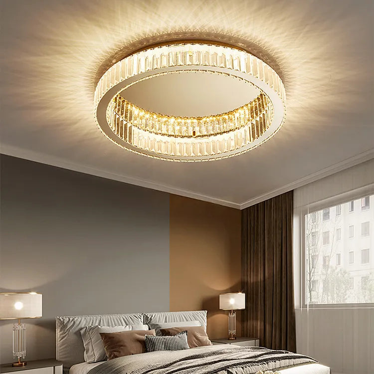 Plafonnier rond led cristal moderne simple - vue 3 sur 12