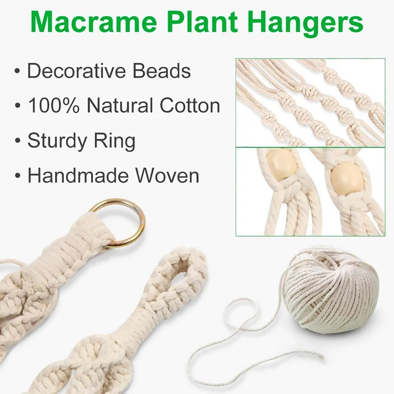 suspension macramé pour plantes et décoration murale naturelle - vue 10 sur 20