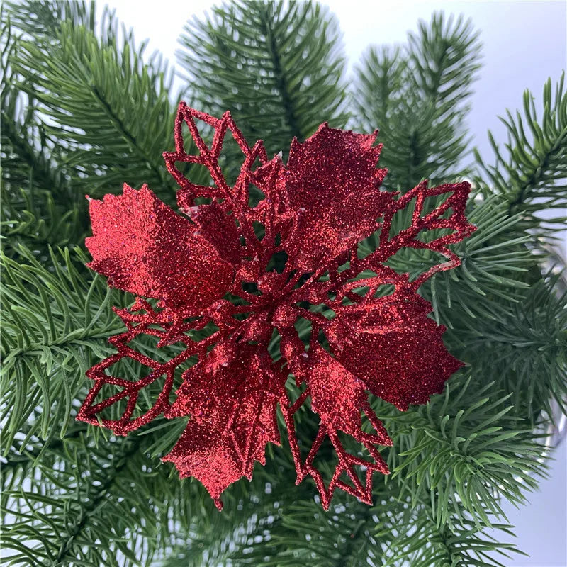 décoration suspendue fleur pailletée pour arbre de noël - vue 12 sur 34