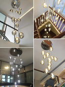 lustre moderne en boule de verre en spirale g4 pour duplex nordique