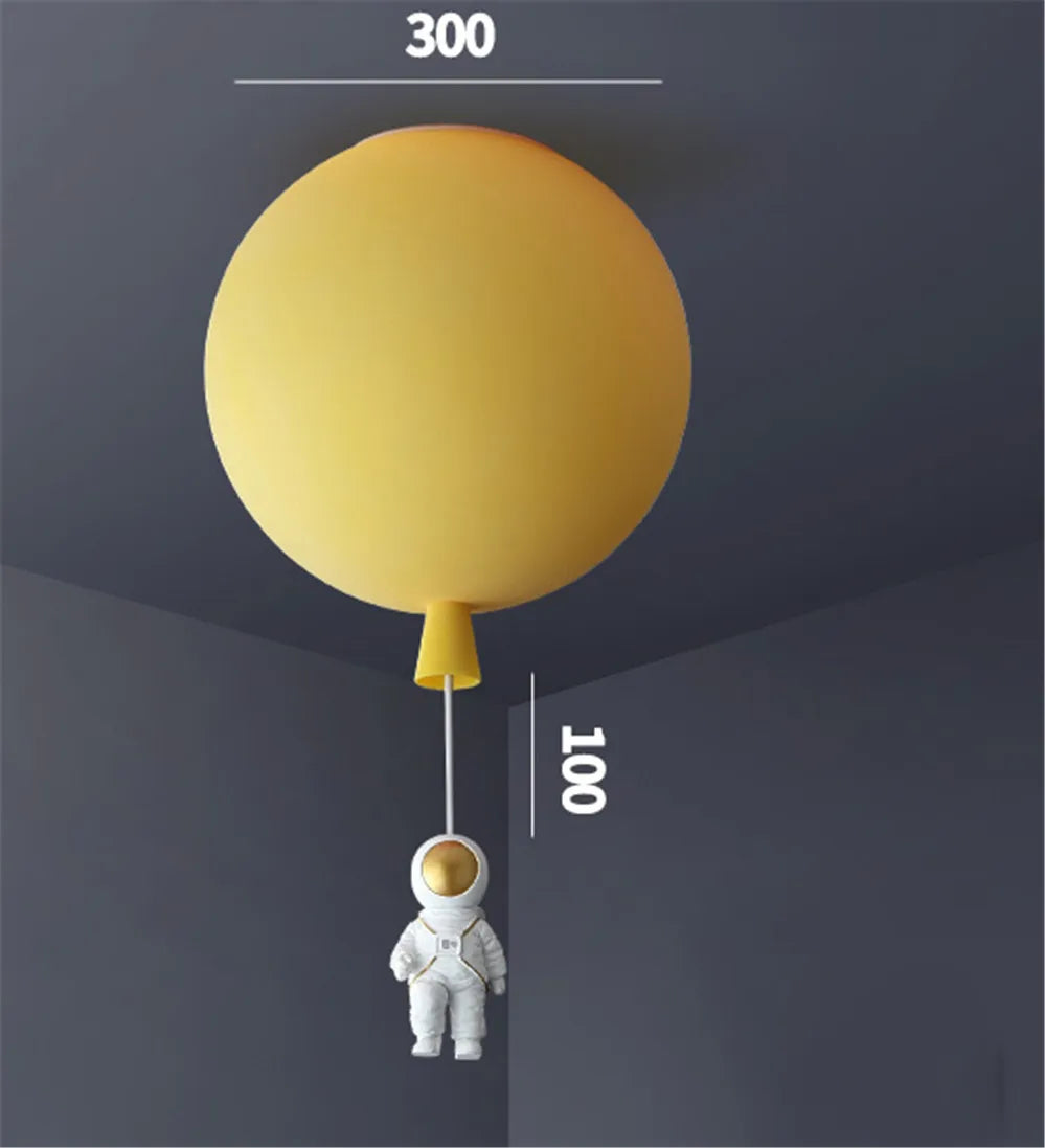 plafonnier led nordique avec astronaute et ballons pour enfants - vue 18 sur 28