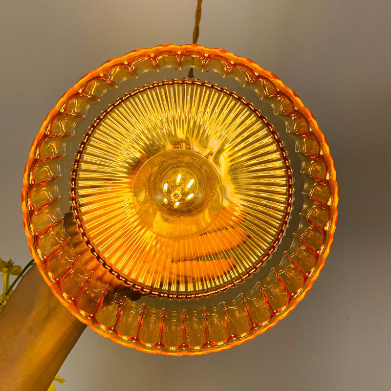 Suspension avec abat-jour en verre rétro Casbelle - vue 9 sur 13
