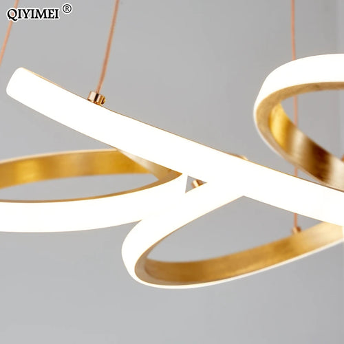 suspension plaqué or avec lumière led pour éclairage intérieur - vue 4 sur 8