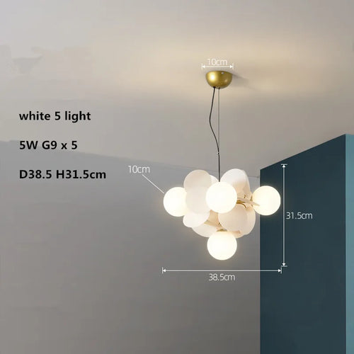 lustre led globe en verre acrylique coloré pour enfants - vue 9 sur 24