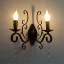 applique murale vintage en métal et cristal à double tête