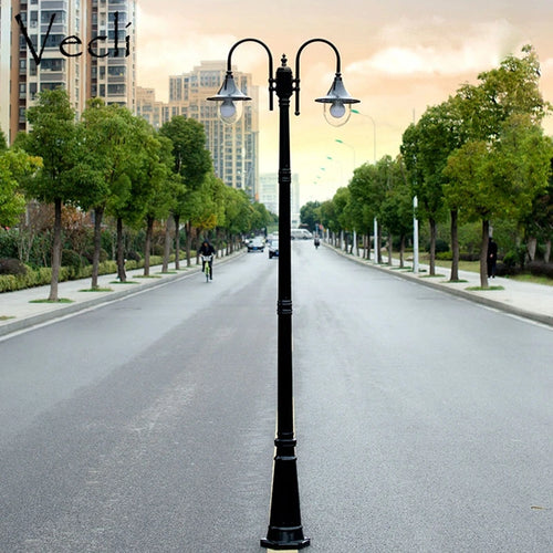 lampe de jardin style européen double tête étanche extérieure - vue 8 sur 8