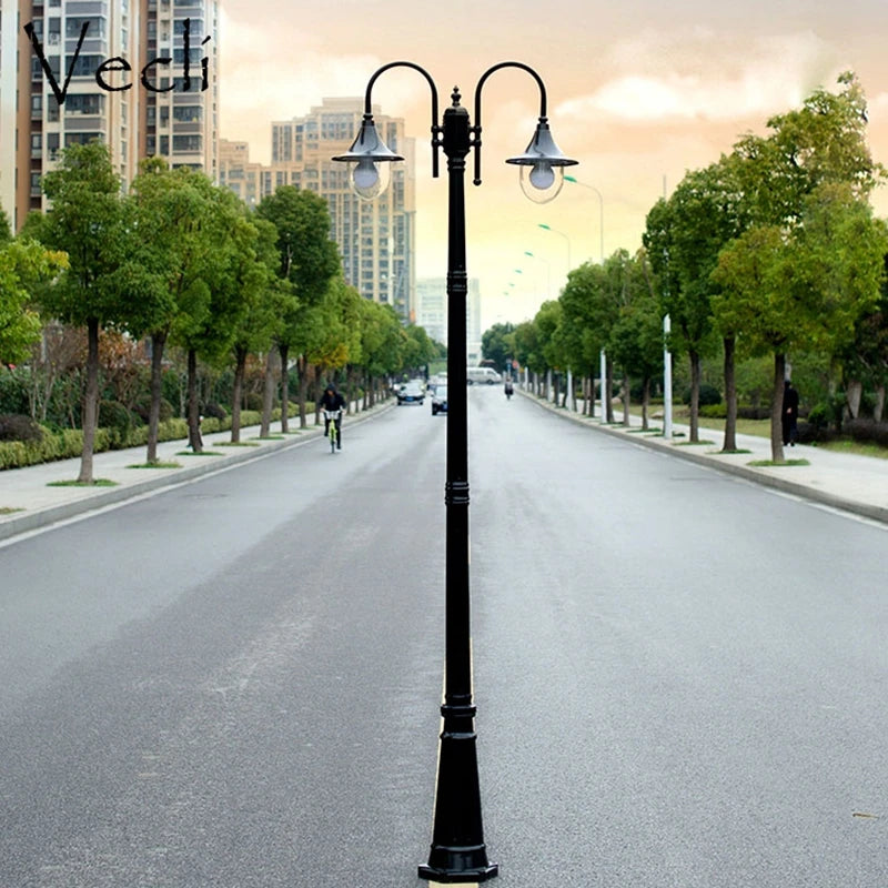 lampe de jardin style européen double tête étanche extérieure - vue 8 sur 8