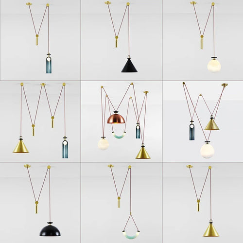 suspension en verre et métal pour décoration intérieure moderne - vue 7 sur 25