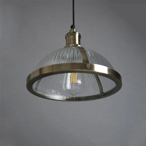 lampe suspendue vintage en verre transparent pour ambiance nostalgique - vue 2 sur 7