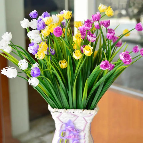 bouquet de mini tulipes artificielles pour décoration de printemps - vue 3 sur 11