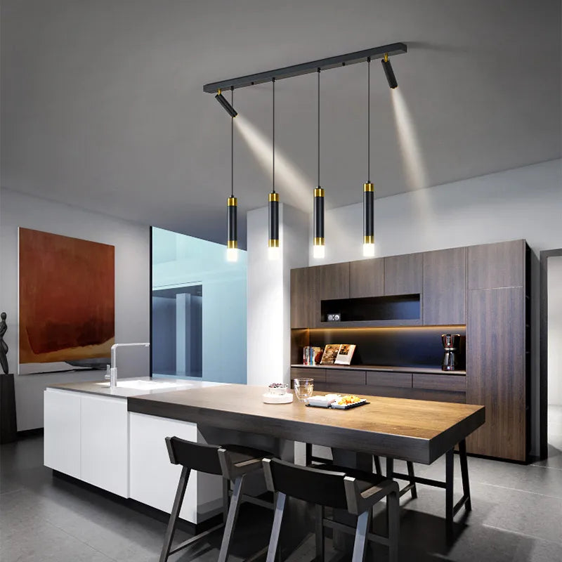 lustre moderne minimaliste à trois led pour table luxe - vue 4 sur 12
