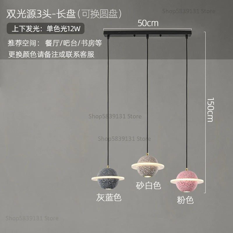 suspension modernes en ciment led pour restaurant barre lumineuse - vue 20 sur 23