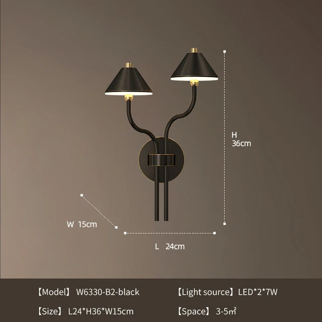 applique murale à led en forme de champignon en cuivre moderne - vue 10 sur 10