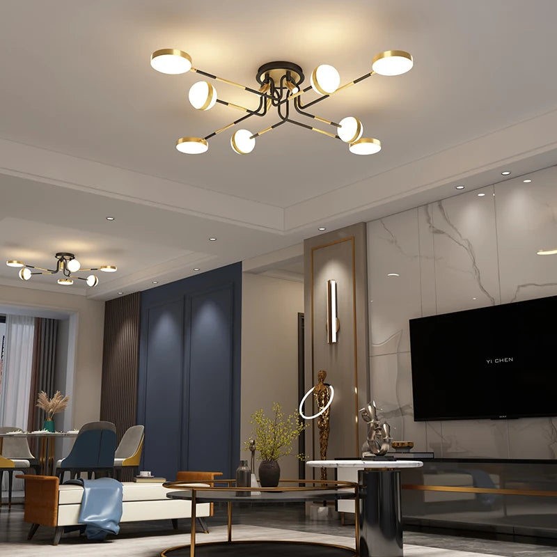 lustre LED élégant pour intérieur moderne et chaleureux - vue 4 sur 9