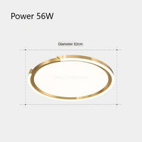 plafonnier led moderne en cuivre doré pour intérieur