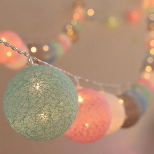 guirlande lumineuse en coton à LED pour décorations festives et mariage - vue 3 sur 16
