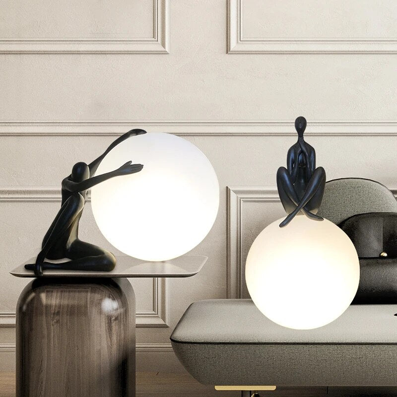 Lampe table sculpture abstraite humaine - vue 4 sur 8