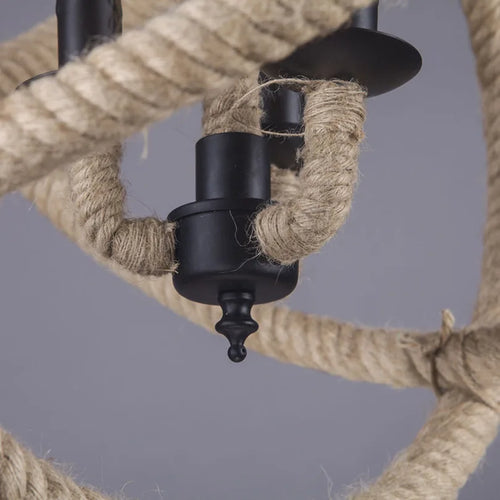 suspension vintage en chanvre pour café restaurant - vue 4 sur 6