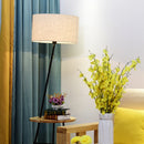 lampadaire en bois style européen avec plateau de rangement