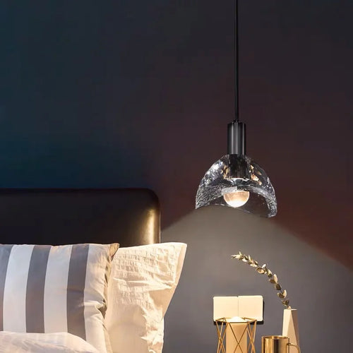 luminaire led suspension en cristal k9 de luxe postmoderne - vue 2 sur 8