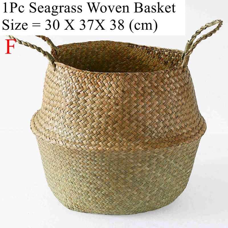 panier en osier d'algues rotin pour rangement et pique-nique - vue 11 sur 13