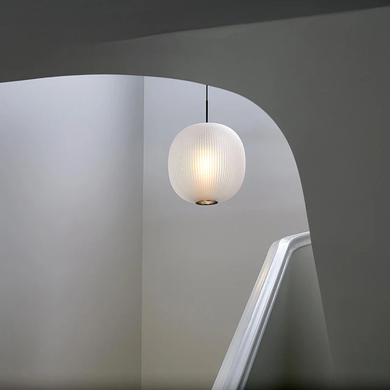 suspension rétro en verre fumé éclairage design industriel intérieur - vue 4 sur 8