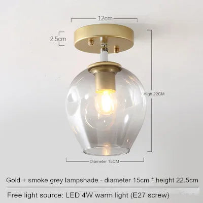 Nordic simple porch hall lamp entering the house, sun table lamp, modern simple corridor lamp, sky lantern, small ceiling lamp - vue 10 sur 11