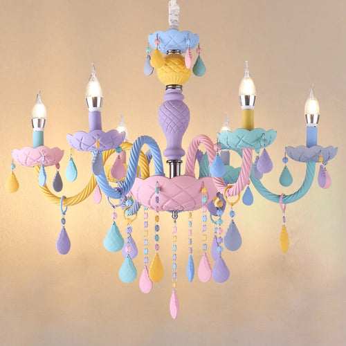 lustre arc-en-ciel pour enfants style macarone kawaii led - vue 2 sur 14