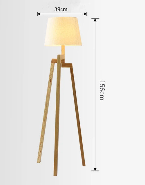 lampadaire nordique en bois design créatif à trois pieds - vue 9 sur 8