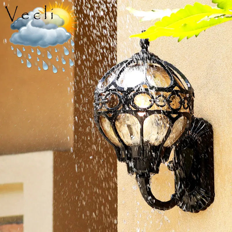 Applique murale étanche extérieure rétro extérieur intérieur Villa jardin lampe de jardin extérieur mur allée couloir balcon décoration - vue 4 sur 8