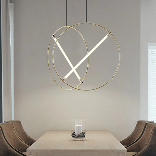 suspension circulaire post-moderne créative luxe design élégant - vue 3 sur 9