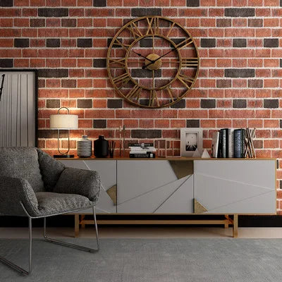 horloge murale nordique rétro en métal chiffres romains décorative - vue 3 sur 10