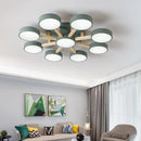 plafonnier led design moderne en acrylique et bois forme moléculaire