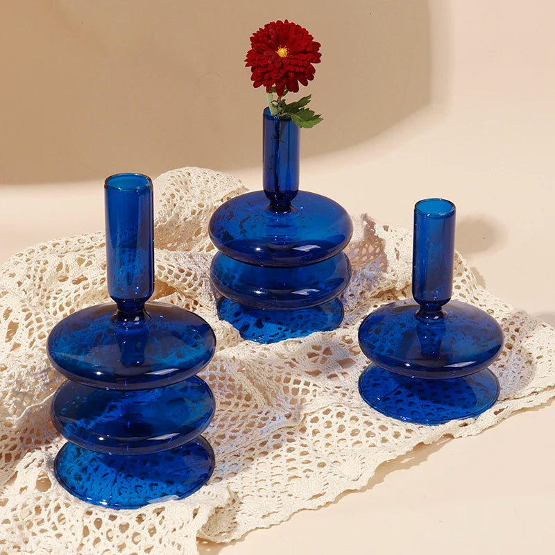 bougeoirs en verre pour décoration romantique et fêtes - vue 6 sur 14