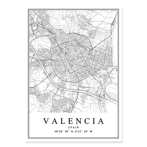 carte artistique des villes espagnoles pour décoration intérieure - vue 11 sur 12