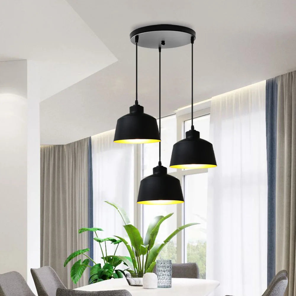 suspension loft nordique moderne avec 3 suspensions pour cuisine - vue 3 sur 9