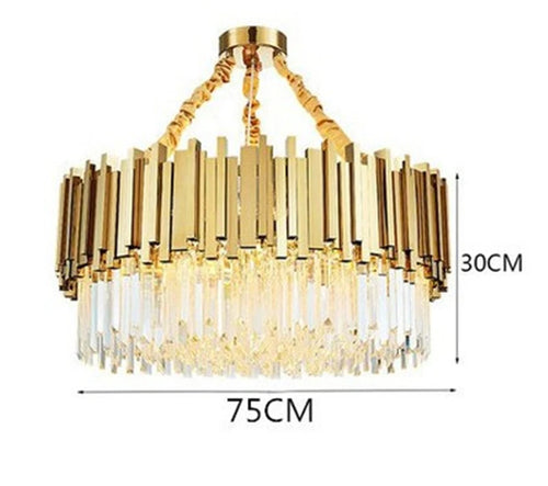 lustre moderne en cristal avec grande suspension à led - vue 13 sur 15
