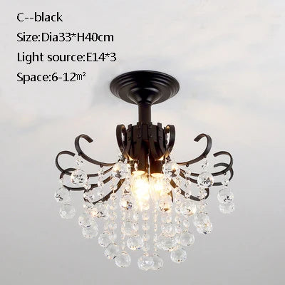 plafonnier led en cristal doré pour décoration moderne - vue 13 sur 22