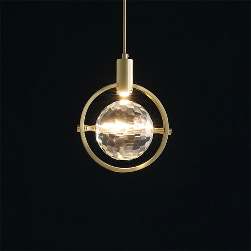 suspension LED en cristal design nordique luxueux - vue 3 sur 8