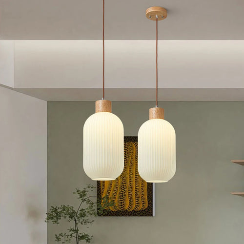 lustre style japonais rétro doux pour restaurant et auberge - vue 2 sur 9