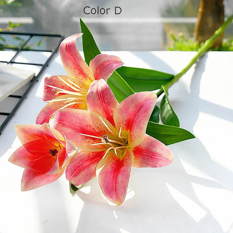 fleur artificielle lys soie décoration accessoires mariage photographie artisanat - vue 4 sur 10