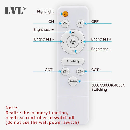 plafonnier led moderne télécommandé à intensité variable - vue 6 sur 14