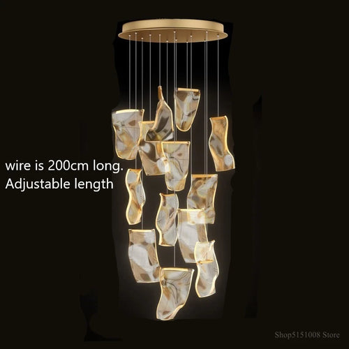 lustre led moderne pour escalier et magasin de vêtements - vue 11 sur 15