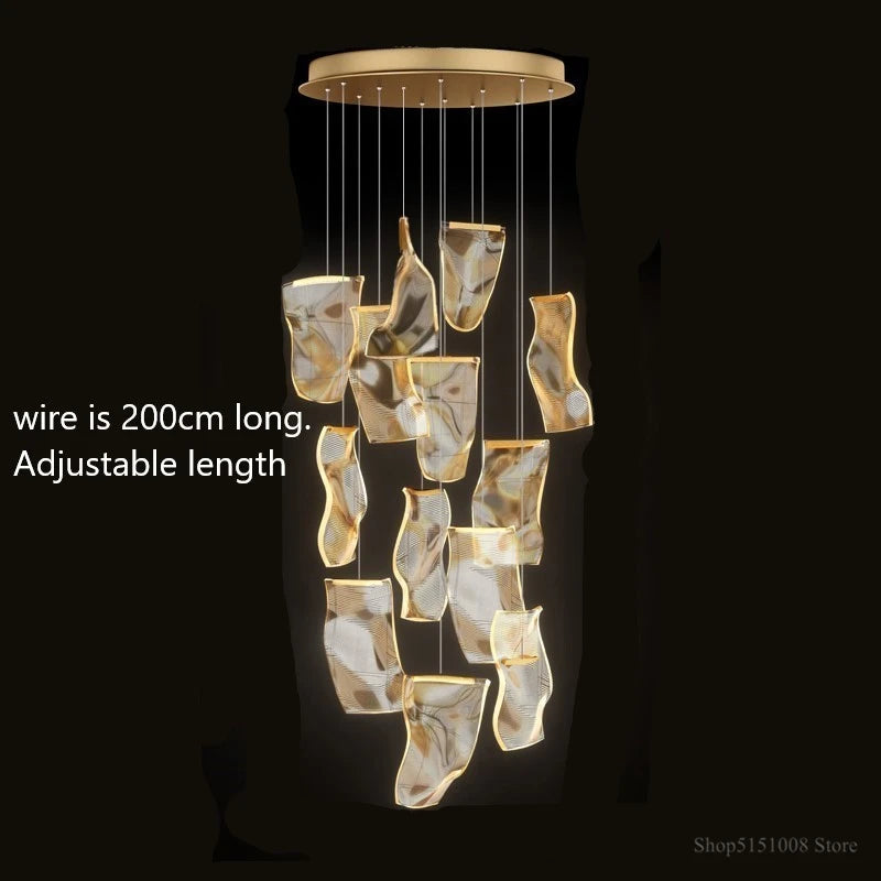 lustre led moderne pour escalier et magasin de vêtements - vue 10 sur 15