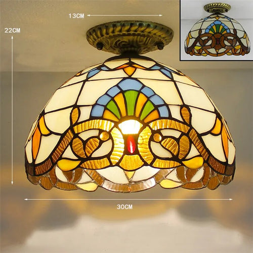 Plafonnier Led en verre créatif moderne avec ampoule 7W E27 - vue 12 sur 30